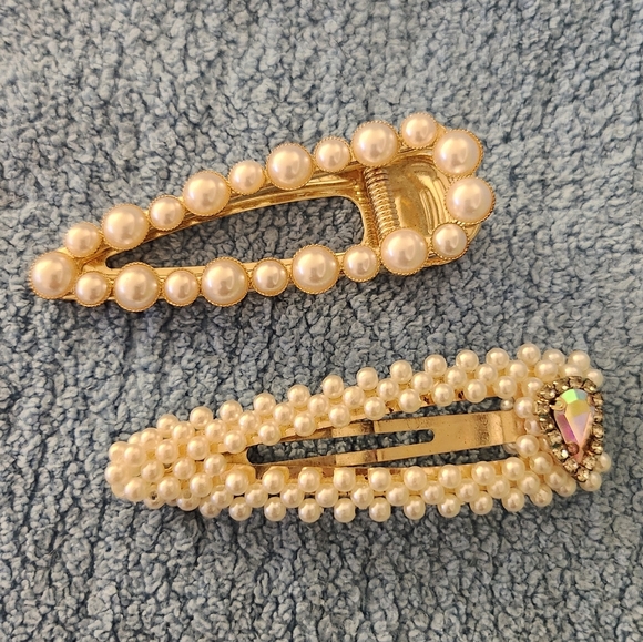 HRH COLLECTION CRYSTAL CLUB CLIPS Multi Pearl and Dauphine - Picture 6 of 7